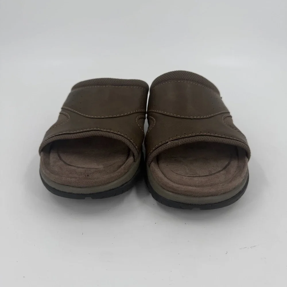Earth Spirit Slide Sandals Mens Size 8 Brown Synthetic Gelron Cushion Open Toe